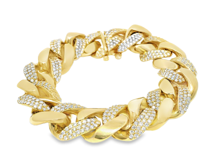 6.25CT Diamond Chain Link Bracelet 14k Yellow Gold