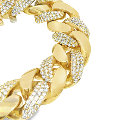 6.25CT Diamond Chain Link Bracelet 14k Yellow Gold