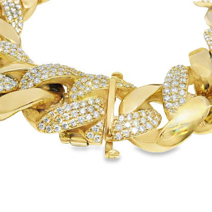 6.25CT Diamond Chain Link Bracelet 14k Yellow Gold