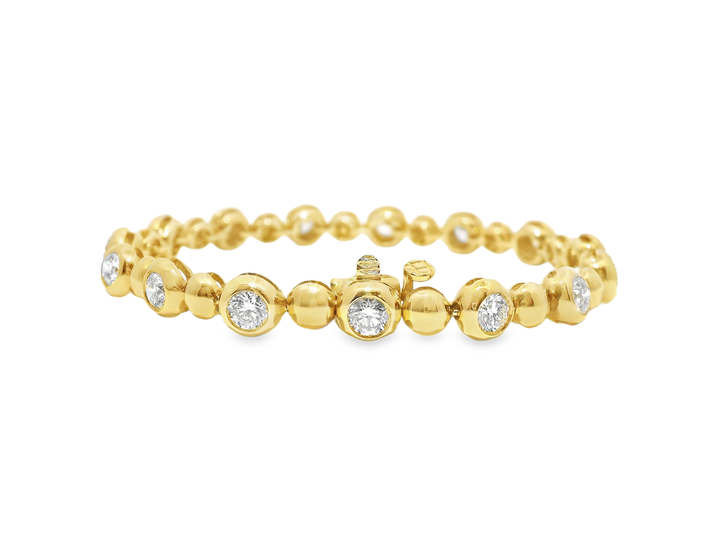 3.01CT Diamond Bezel Bracelet 14k Yellow Gold