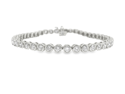 4.09CT Diamond Bezel Bracelet 14k Gold