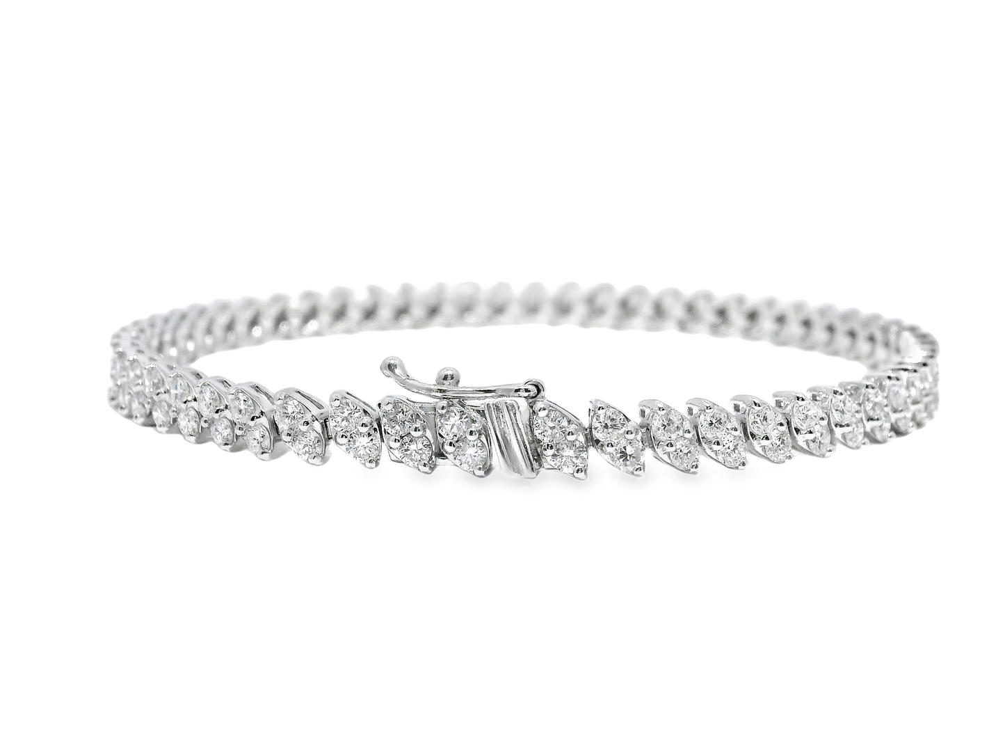 3.47Ct Diamond Bracelet 14k White Gold