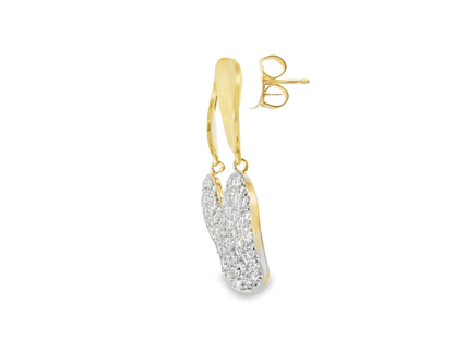 1.88CT Diamond Disc Fashion Earring 14k Yellow Gold
