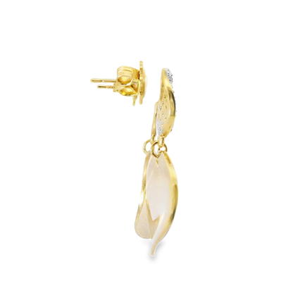 0.70CT Diamond Disc Fashion Earring 14k Yellow Gold