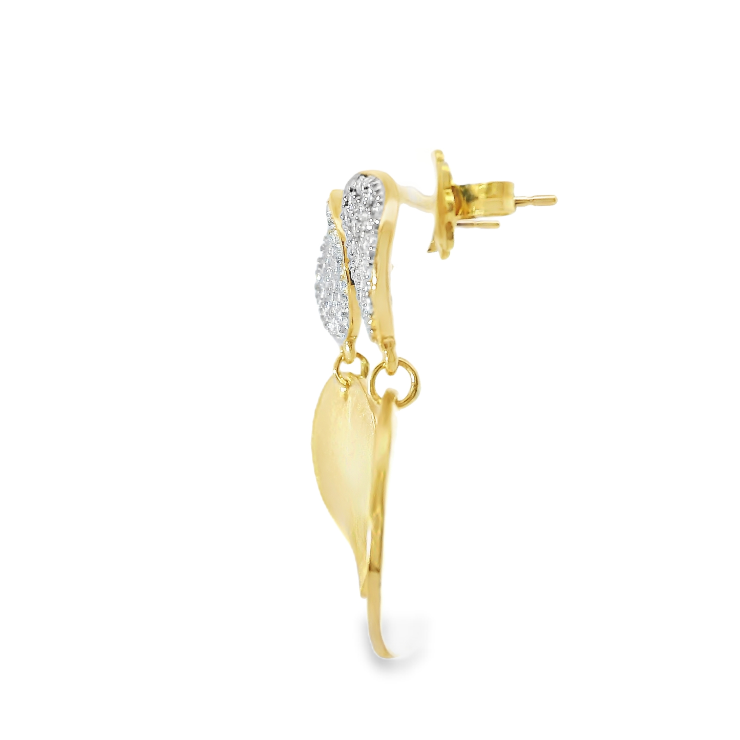 0.70CT Diamond Disc Fashion Earring 14k Yellow Gold