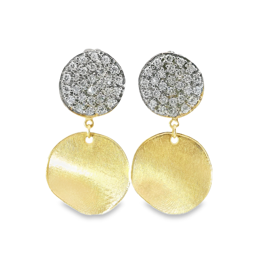 1.09CT Fashion Disc Earring 14k Yellow Gold