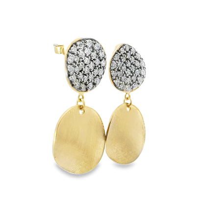 1.09CT Fashion Disc Earring 14k Yellow Gold