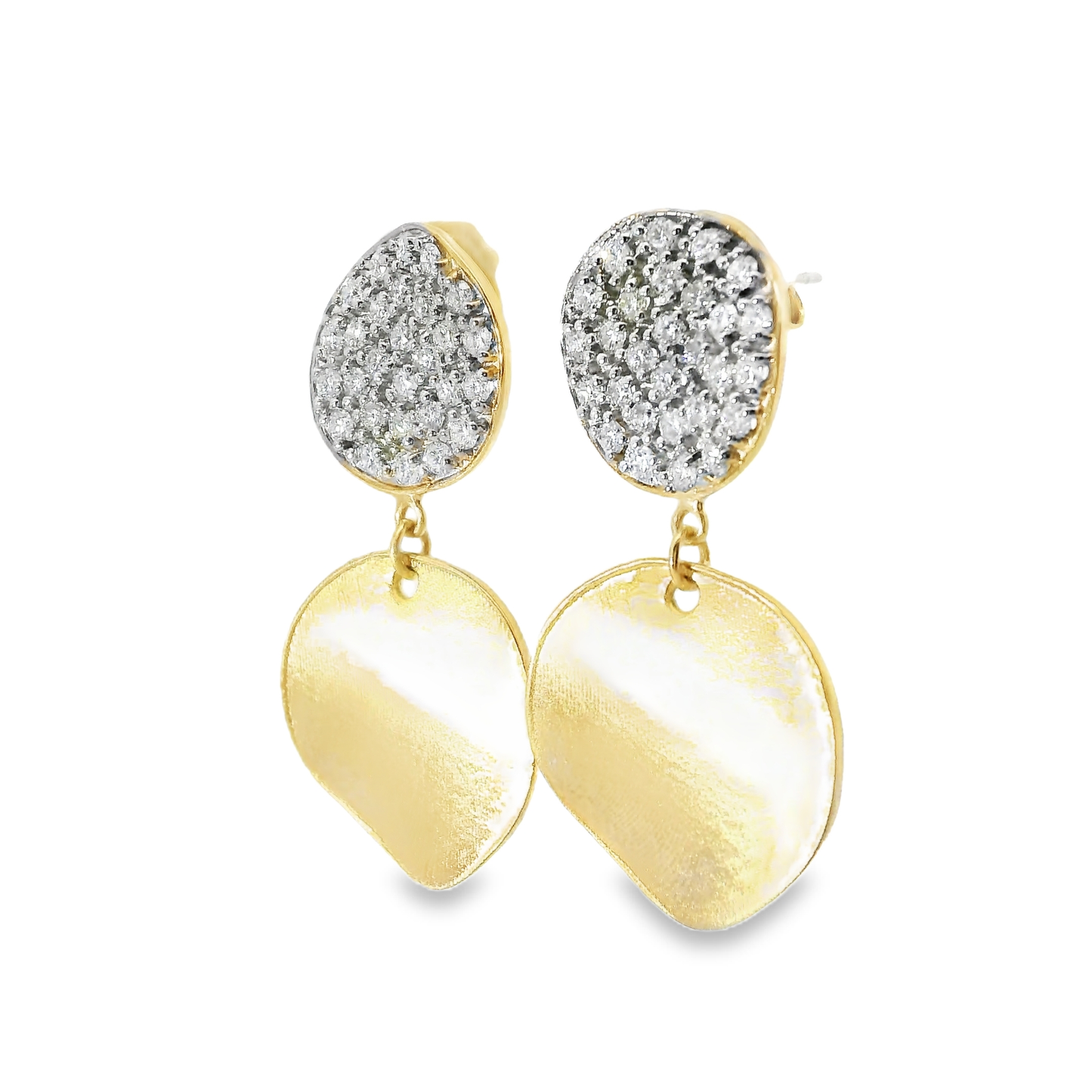 1.09CT Fashion Disc Earring 14k Yellow Gold