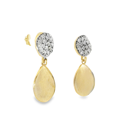0.28CT Diamond Disc Fashion Earring 14k Yellow Gold