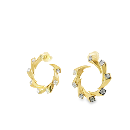 0.40CT Diamond Fashion Earring 14k Yellow Gold