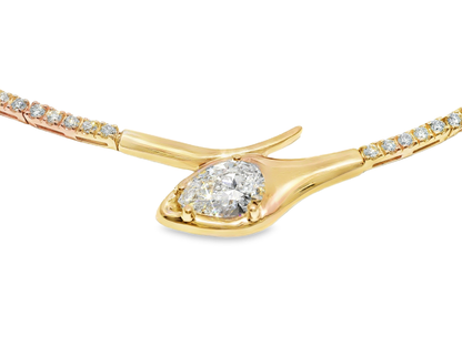 2.69CT Diamond 1.10CT Lab Pear Diamond 14k Rose Gold