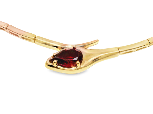 1.48CT Lab Ruby Fashion Necklace 14k Rose Gold