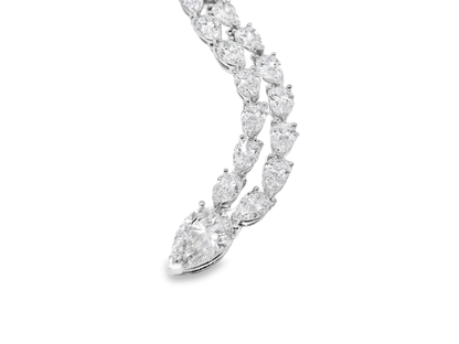 19.69CT Small Lab Pear Shape Diamond 1.89CT Center Pear Shape Lab Diamond Necklace 14k White Gold