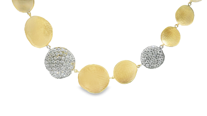 3.09CT Diamond Disc Fashion Necklace 14k Yellow Gold