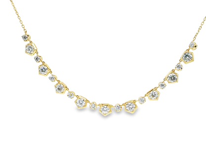 4.25CT Lab Diamond Necklace 14k Yellow Gold