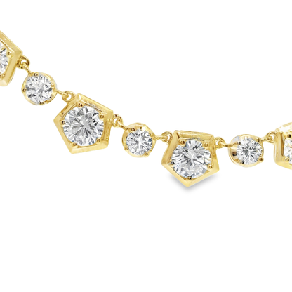 4.25CT Lab Diamond Necklace 14k Yellow Gold
