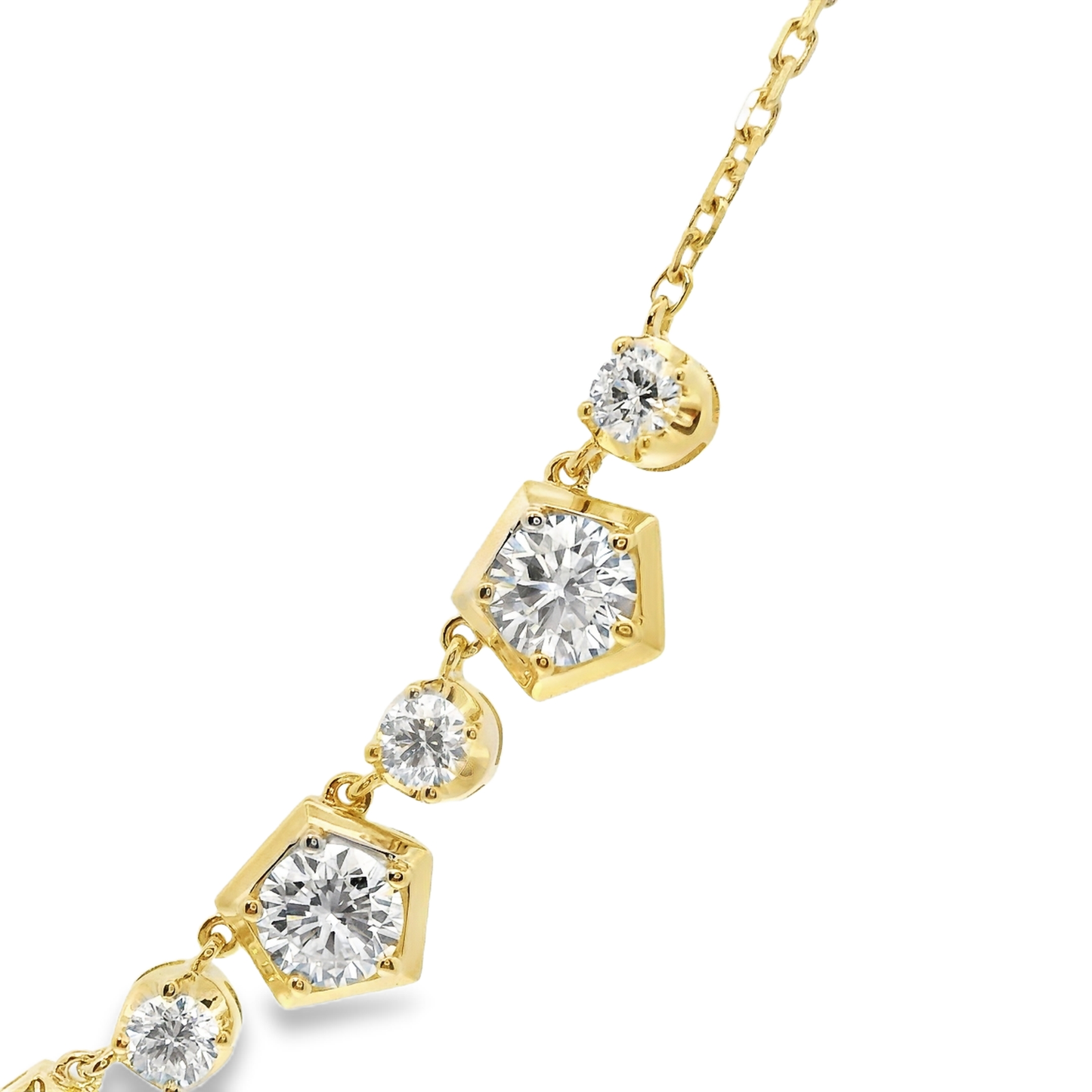 4.25CT Lab Diamond Necklace 14k Yellow Gold