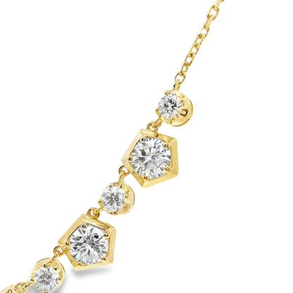 4.25CT Lab Diamond Necklace 14k Yellow Gold