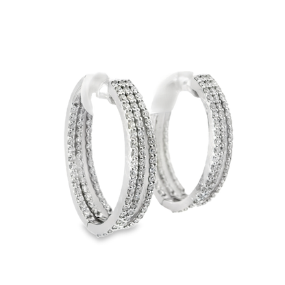 1.84CT Diamond 14k White Gold Earring