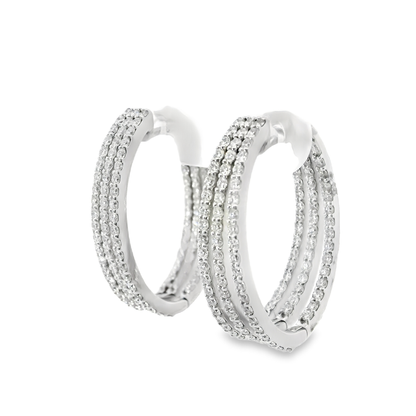 1.84CT Diamond 14k White Gold Earring
