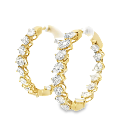 4.57CT Diamond 18k Yellow Gold Earring