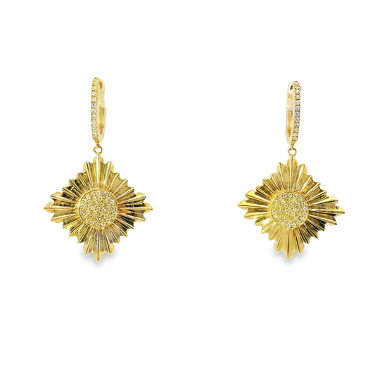 0.27CT Diamond 14k Yellow Gold Earring