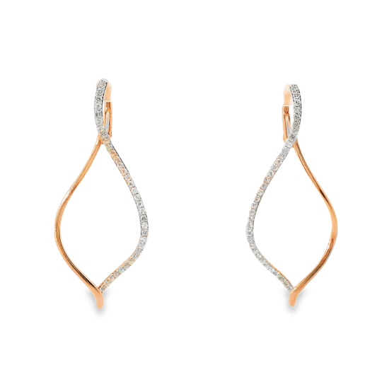0.58CT Diamond 14k Rose Gold Earring