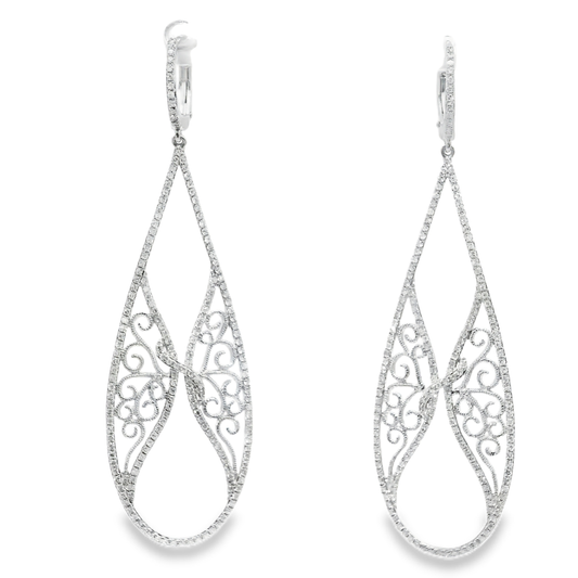 1.40CT Diamond 14k White Gold Earring