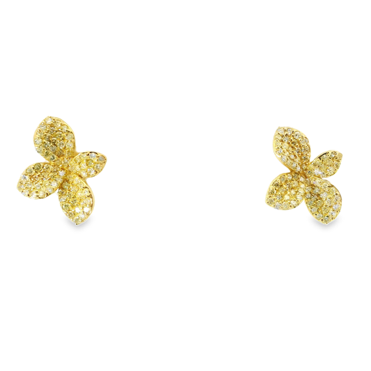 0.95CT Diamond 14k Yellow Gold Earring