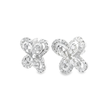 0.68CT Diamond 14k White Gold Earring