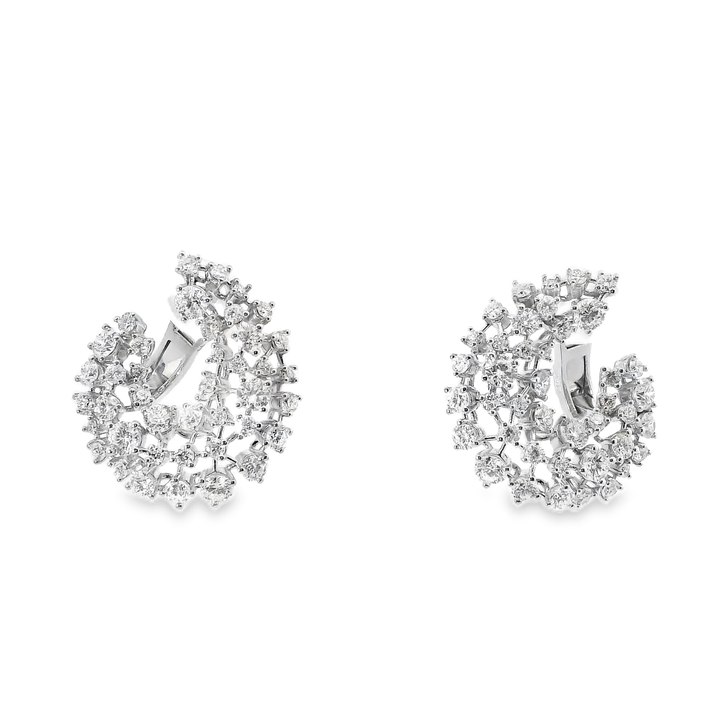4.17CT Diamond Earrings 14k White Gold