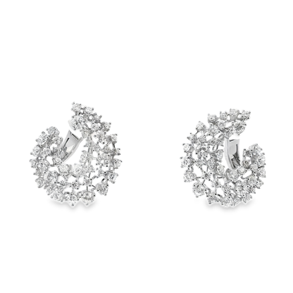 4.17CT Diamond Earrings 14k White Gold