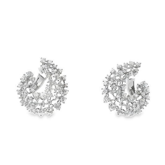 4.17CT Diamond Earrings 14k White Gold