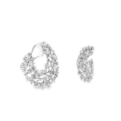 4.17CT Diamond Earrings 14k White Gold