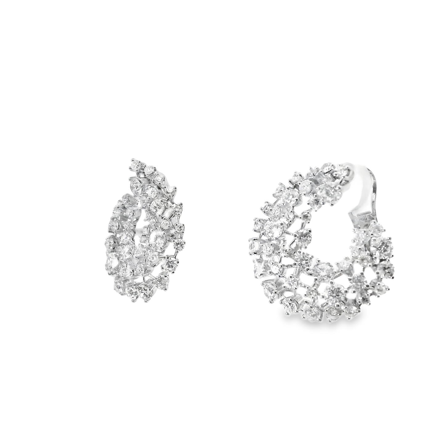 4.17CT Diamond Earrings 14k White Gold