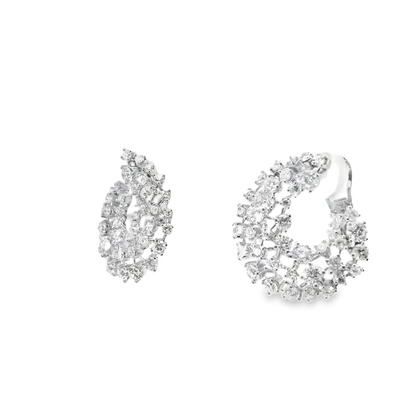 4.17CT Diamond Earrings 14k White Gold