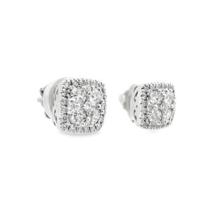 1.06CT Diamond 18k White Gold Earring