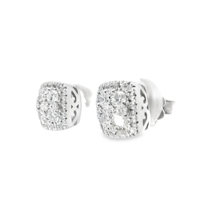 1.06CT Diamond 18k White Gold Earring