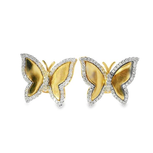 0.38CT Diamond 14k Yellow Gold Earring