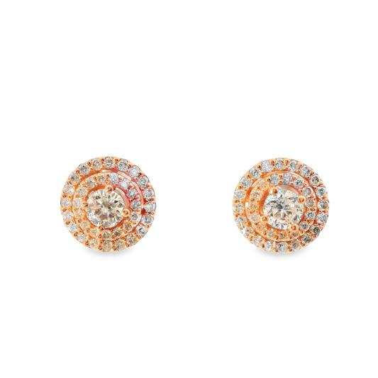 1.00CT Diamond 14k Rose Gold Earring