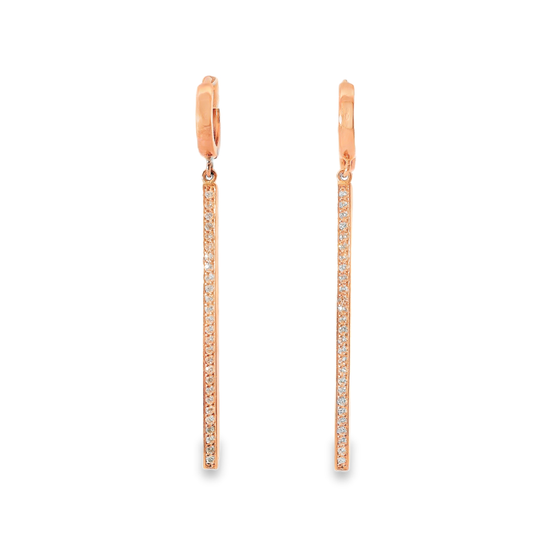 0.38CT Diamond 14k Rose Gold Earring