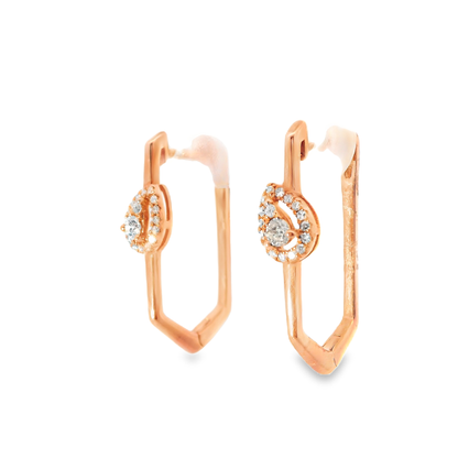 0.21CT Diamond 14k Rose Gold Earring