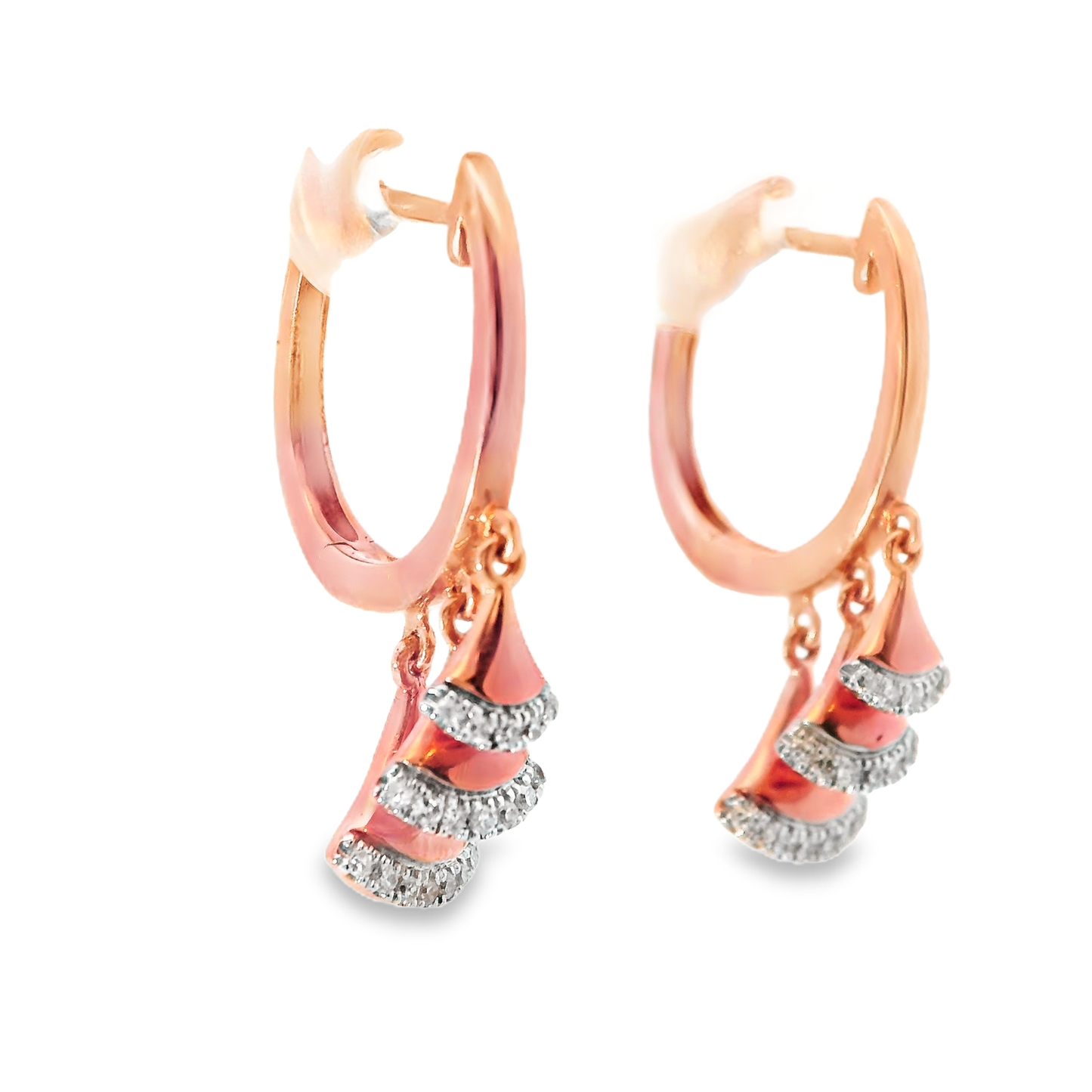 0.13CT Diamond 14k Rose Gold Earring
