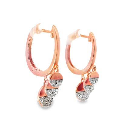 0.21CT Diamond 14k Rose Gold Earring