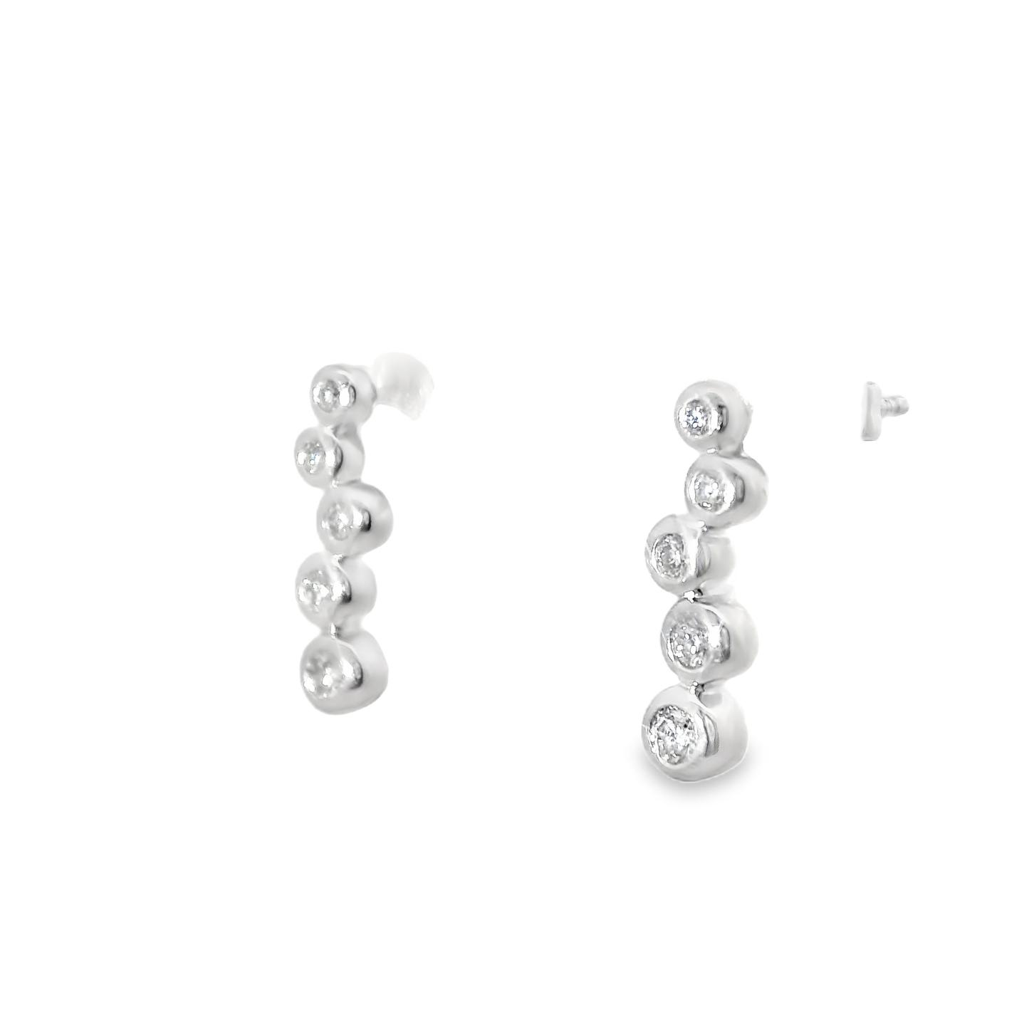 0.18CT Diamond 14k White Gold Earring