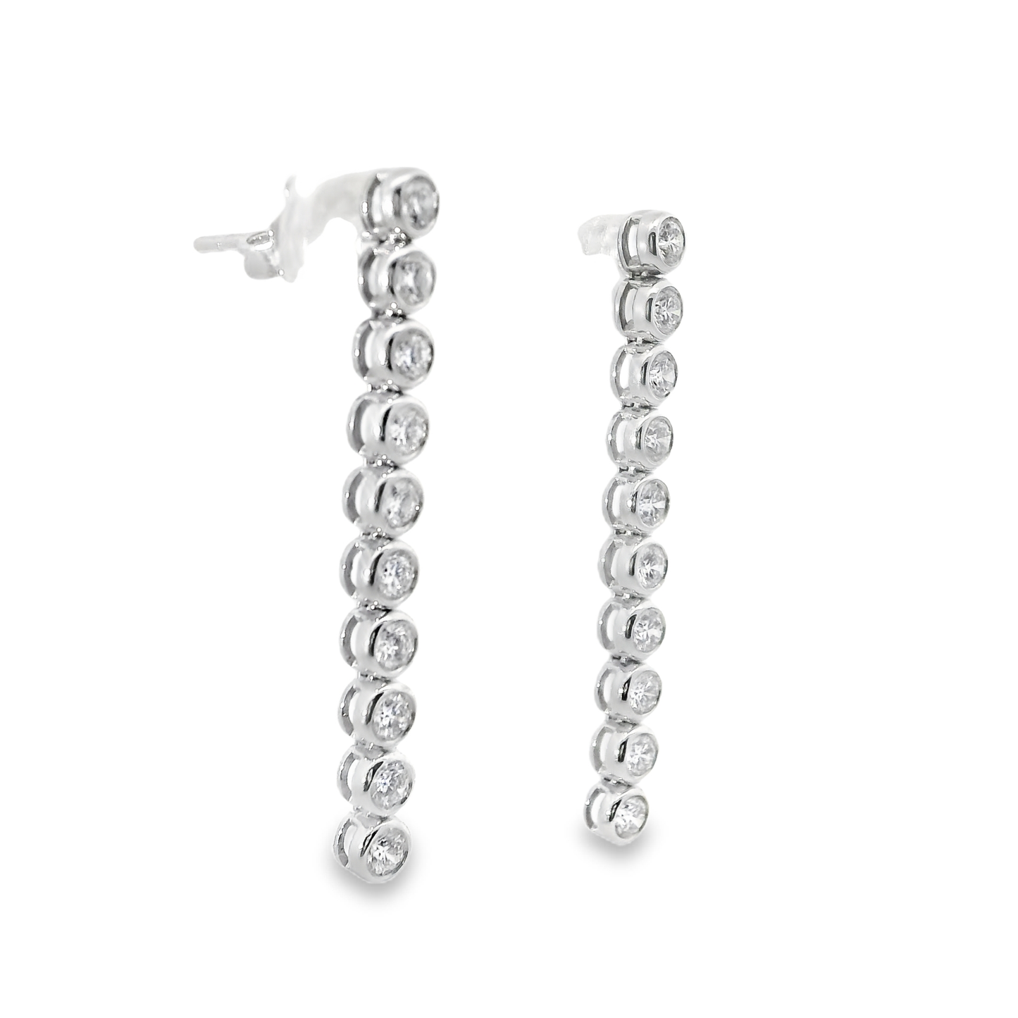 0.76CT Diamond 18k White Gold Earring