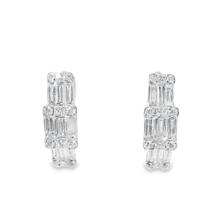 1.79CT Diamond 18k White Gold Earring