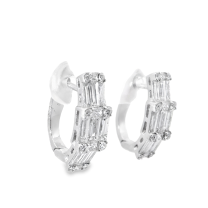 1.79CT Diamond 18k White Gold Earring