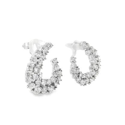 1.51CT Diamond 14k White Gold Earring
