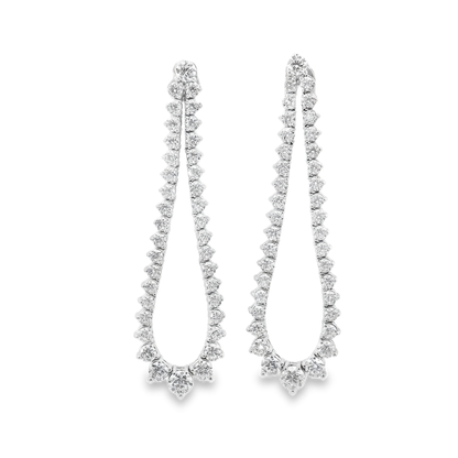 3.29CT Diamond Earrings 14k White Gold